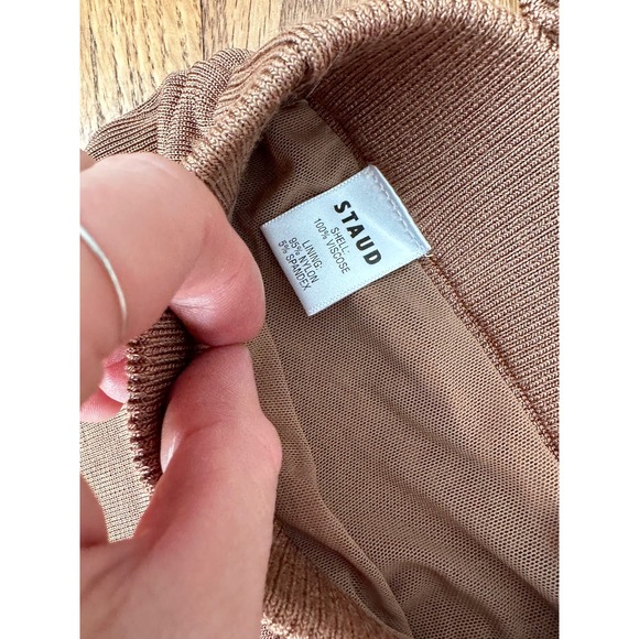 STAUD Tan Halter Top and Flare High Rise Pants set - Picture 9 of 10